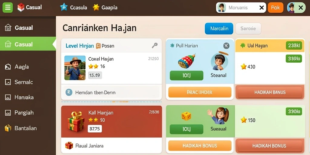 Tampilan antarmuka yang colorful dan menarik.