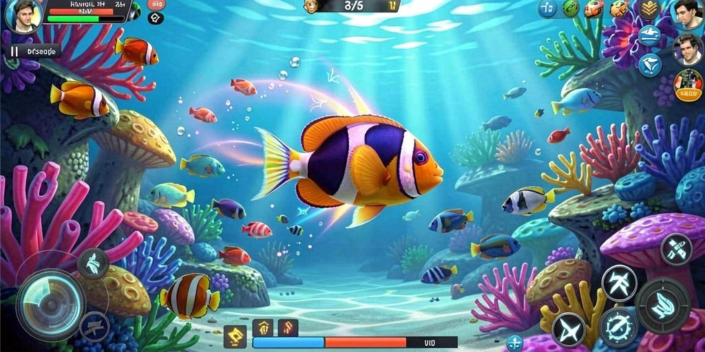 Tampilan awal game dengan karakter lucu.